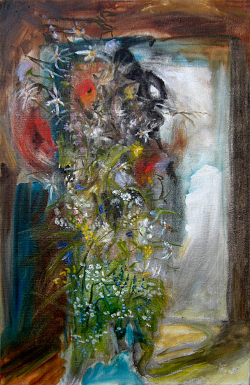 Kv�tiny do domu, 100x65 cm, olej na pl�tn�, 2010